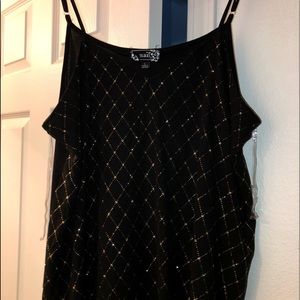 Black w/ gold sparkle (worn once)